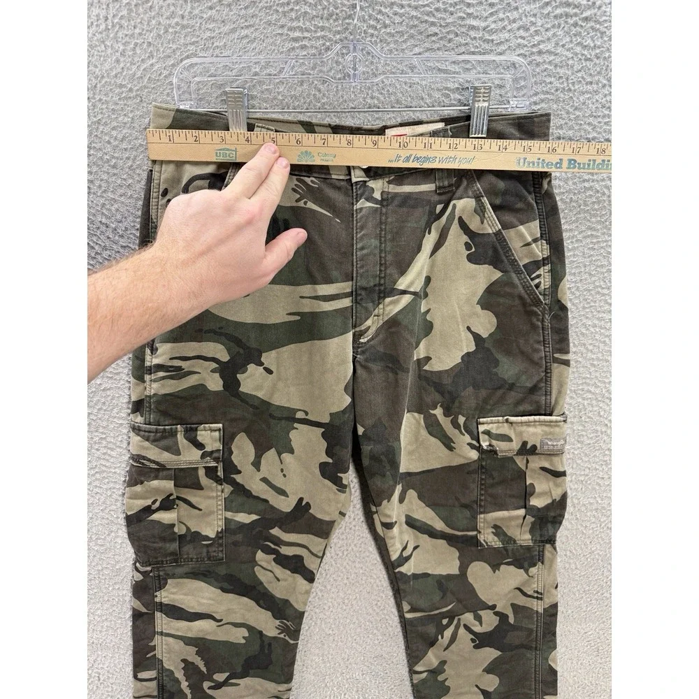 Wrangler Pants Mens 30x30 Camouflage Relaxed Fit Cargo‎ Fleece Lined Outdoors